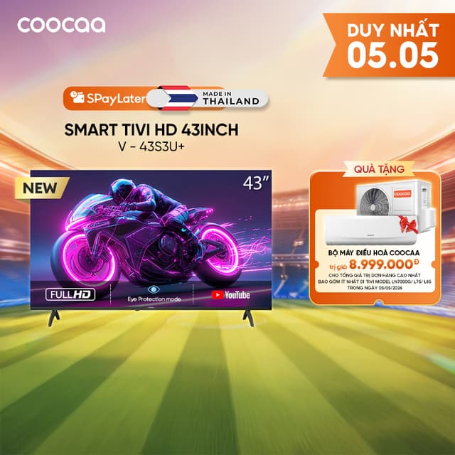 [Miễn phí lắp đặt HN-HCM] SMART Tivi FHD 43 Inch 43S3U+ Coocaa inch - tivi giá rẻ - Ảnh 3