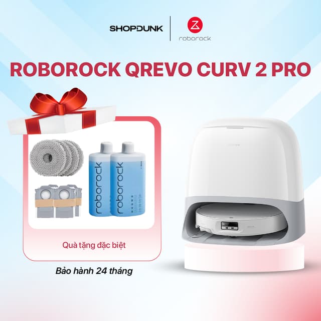 Robot Hút Bụi Lau Nhà Roborock Qrevo Curv 2 Pro - Chính hãng - Ảnh 2