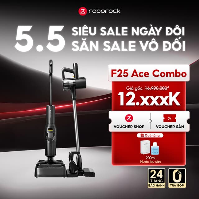 [QUÀ TẶNG] Roborock F25 Ace combo máy hút bụi lau nhà cầm tay không dây | Lực hút 20000pa | Bảo hành 24 tháng - Ảnh 12