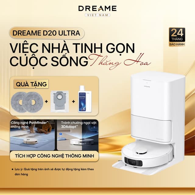 Robot Hút Bụi Lau Nhà Dreame D20 Ultra | Bản Quốc Tế | Bảo Hành 24 Tháng |12 Tháng Về Pin - Ảnh 7