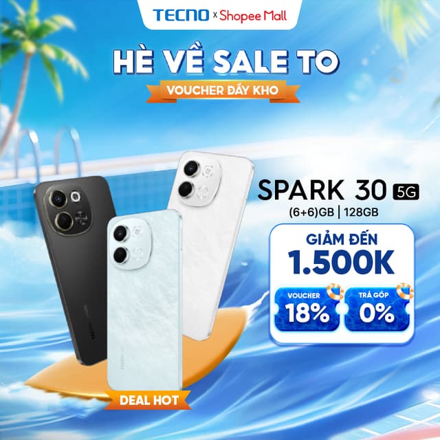 Điện thoại TECNO SPARK 30 5G (6GB/128GB) - TECNO AI Camera 108MP - Hàng chính hãng - Ảnh 1