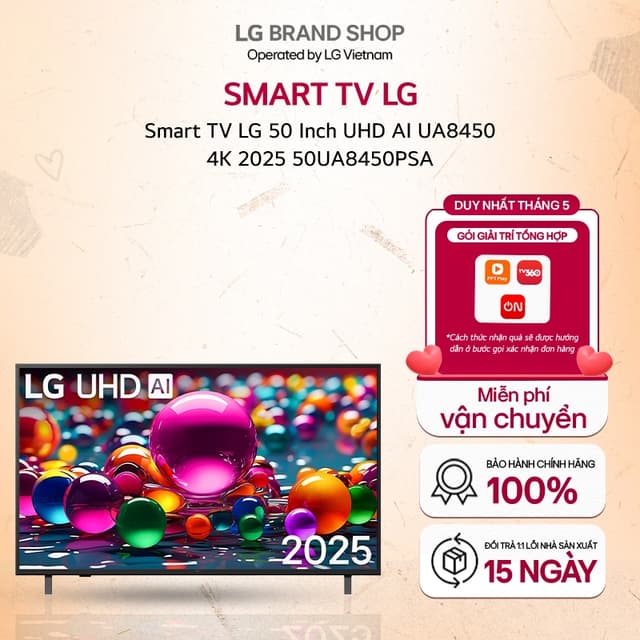 [ Chỉ giao miền Bắc] 50UA8450PSA - Smart TV LG 50 Inch UHD AI UA8450 4K 2025 - Ảnh 9