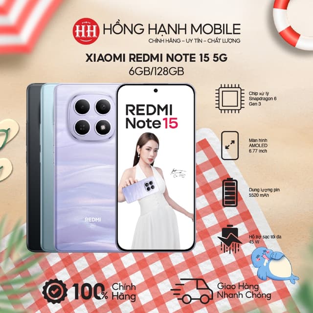 Điện Thoại Xiaomi Redmi Note 15 5G 6GB/128GB - Hàng Chính Hãng - Ảnh 11