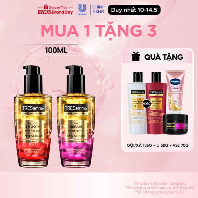 Serum TRESemmé Keratin Smooth / Bond Repair Cho Tóc Vào Nếp, Giảm Gãy Rụng 100ml - Ảnh 8