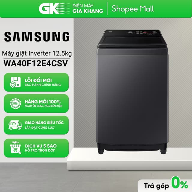 WA40F12E4LSV | WA40F12E4CSV | WA12CG5745BVSV - Máy Giặt Samsung Ecobubble Inverter 12.5 Kg [Freeship HCM] - Ảnh 1