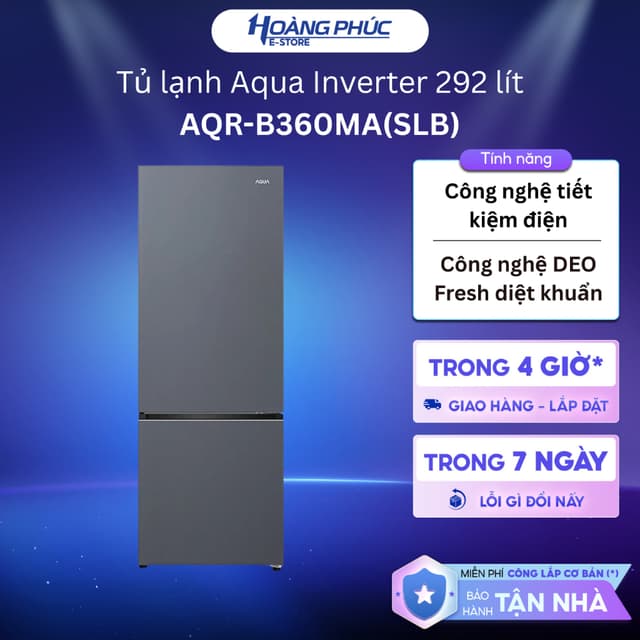 AQR-B360MA(SLB) - Tủ lạnh Aqua Inverter 292 lít AQR-B360MA(SLB) {Ship HCM 0Đ} - Ảnh 10