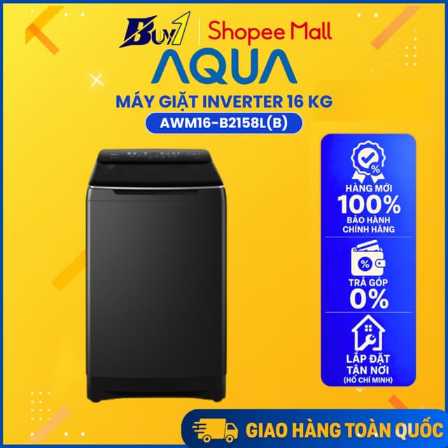 Máy giặt Aqua Inverter 16 kg AWM16-B2158L(B) - Hàng Chính Hãng - Ảnh 4