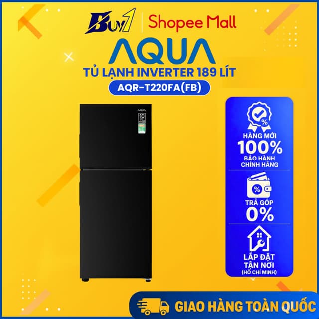 AQR-T220FA(FB) - Tủ Lạnh Aqua Inverter 189 lít AQR-T220FA(FB) - Hàng Chính Hãng - Ảnh 1