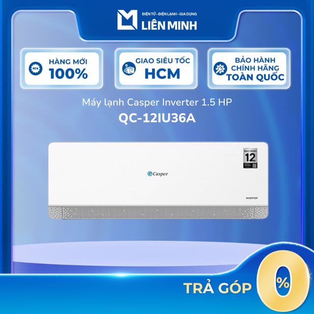 QC-12IU36A | Máy Lạnh Casper Inverter 1.5 HP - Phòng 15-20m²  [GIÁ MÁY][Giao Toàn Quốc] - Ảnh 6