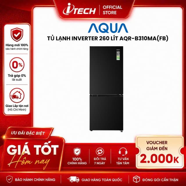 B310MA(FB) - Tủ lạnh Aqua Inverter 260 lít AQR-B310MA(FB) - Hàng chính hãng - Ảnh 12