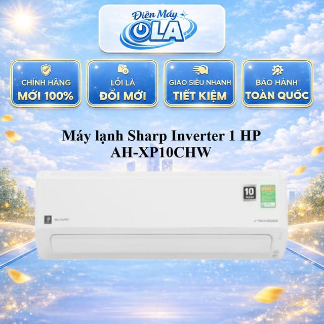 (HCM) - AH-XP10CHW - Máy lạnh Sharp Inverter 1 HP AH-XP10CHW (Dưới 15m² ) - Ảnh 4