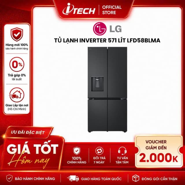 LFD58BLMA - Tủ lạnh LG Inverter 571 lít Multi Door LFD58BLMA - Hàng chính hãng - Ảnh 9