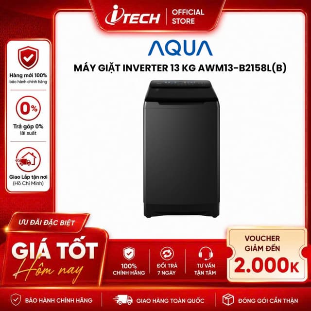 AWM13-B2158L(B) - Máy giặt Aqua Inverter 13 kg AWM13-B2158L(B) - Hàng chính hãng - Ảnh 12