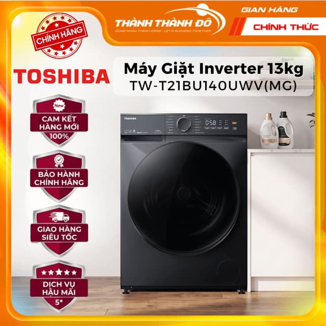 [CHÍNH HÃNG] Máy giặt cửa trước 13kg Toshiba Inverter TW-T21BU140UWV(MG) - Ảnh 3