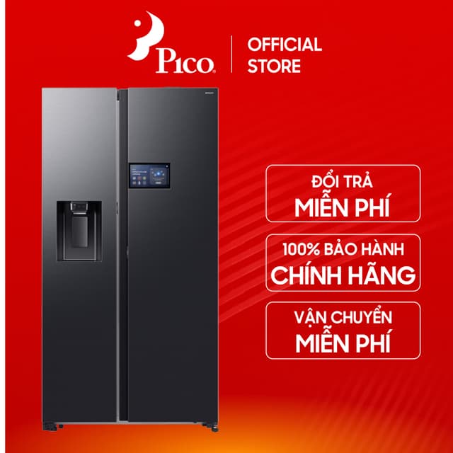 Tủ lạnh Samsung Inverter 615 lít Side By Side AI Home RS90F65D2FSV - Lấy nước ngoài - Ảnh 1