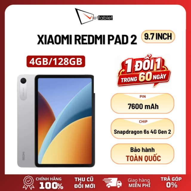 Máy Tính Bảng Xiaomi Redmi Pad 2 9.7 inch Wifi (4GB/128GB)  - [Hàng Chính Hãng / Tặng Bao Da] - Ảnh 7