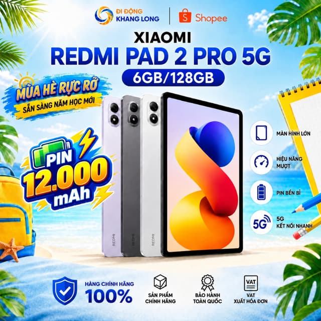 Máy tính bảng Xiaomi Redmi Pad 2 Pro 12.1in Pin 12.000 mah 5G (6GB/128GB) - Hàng chính hãng - Ảnh 3