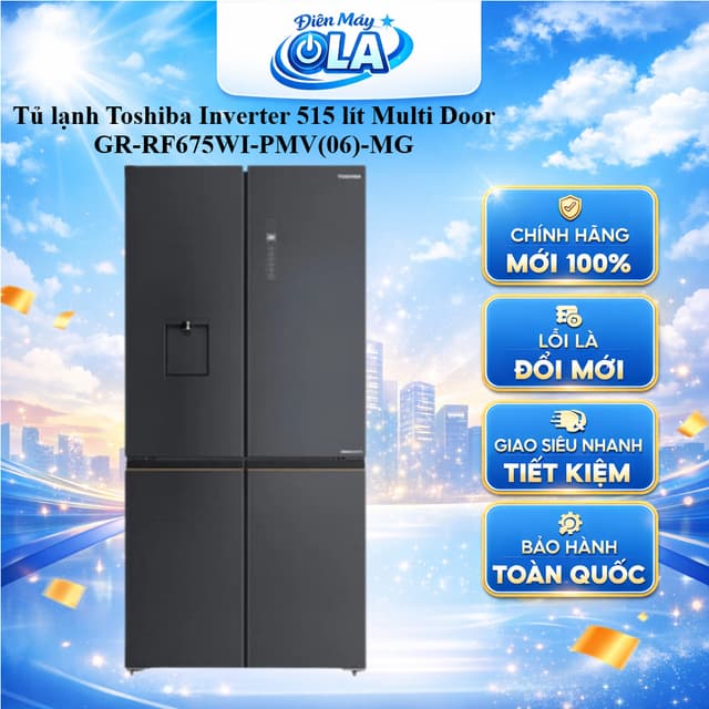 (HCM) - GR-RF675WI-PMV(06)-MG - Tủ lạnh Toshiba Inverter 515 lít Multi Door lấy nước ngoài ngăn đông mềm - Ảnh 2