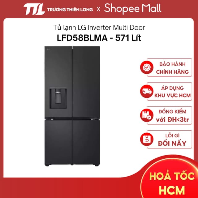 LFD58BLMA - Tủ Lạnh LG Inverter 571 Lít Multi Door LFD58BLMA [FREESHIP HCM] - Ảnh 8