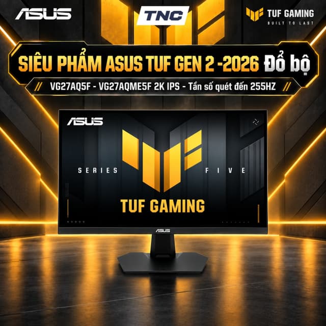 Màn Hình Gaming Asus TUF Gaming VG27AQ5F | VG27AQME5F 27Inch/ QHD/ IPS/ 220Hz-255Hz - Bảo Hành 3 Năm - Ảnh 7