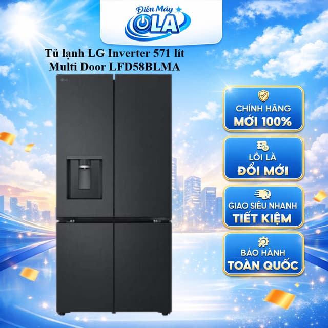 (HCM) - LFD58BLMA - Tủ lạnh LG Inverter 571 lít Multi Door lấy nước ngoài làm đá tự động - Ảnh 10