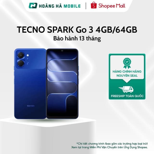 Điện thoại TECNO SPARK Go 3 4GB/64GB - Chính hãng - Ảnh 1