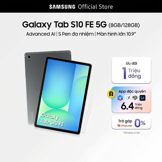 Máy Tính Bảng Samsung Galaxy Tab S10 FE 5G 8GB/128GB - Ảnh 12