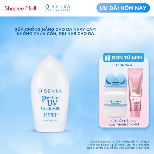 Sữa chống nắng cho da nhạy cảm Senka Perfect UV Gentle Milk 40ml - Ảnh 9
