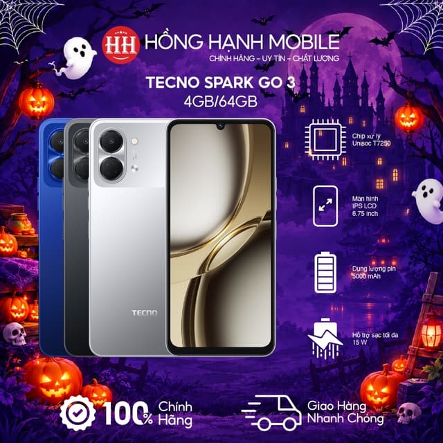 Điện Thoại Tecno Spark Go 3 4GB/64GB - Hàng Chính Hãng - Ảnh 2