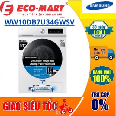 So sánh giá Máy giặt Samsung WW10DB7U34GWSV Bespoke AI EcoBubble Inverter 10 kg ( Tặng giao lắp đặt miễn phí) rẻ nhất?