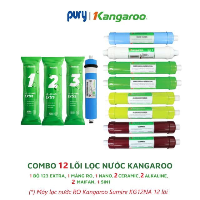 12 lõi máy lọc nước RO Kangaroo Sumire KG12NA (123, RO, Ceramic, Alkaline, Mineral, 5 in 1, Nano) - Ảnh 12