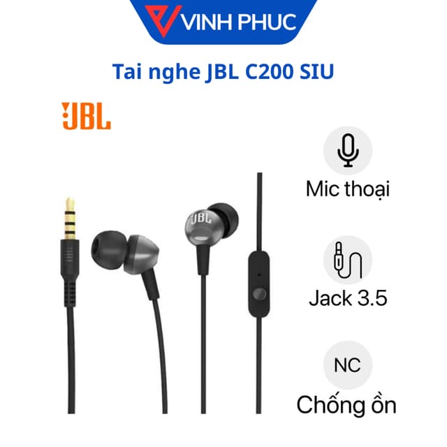 Tai nghe Có Dây JBL C200 SIU - Bảo hành 12 Tháng - Ảnh 3