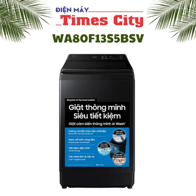 Máy giặt Samsung Inverter 13 kg WA80F13S5BSV - Ảnh 1