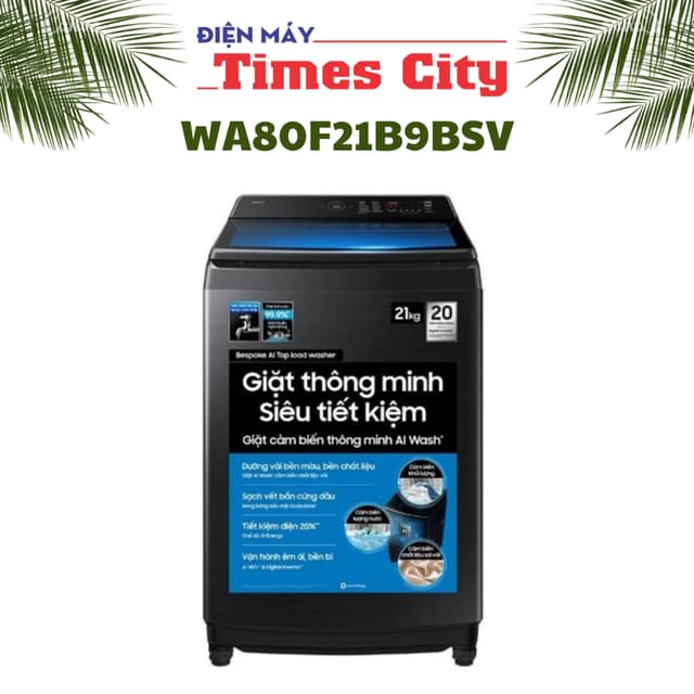 Máy giặt Samsung Inverter 21 kg WA80F21B9BSV - Ảnh 7