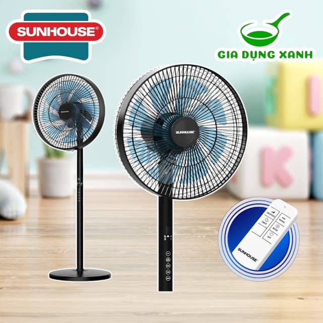Quạt đứng 8 cánh SUNHOUSE SHD7346 (điều khiển từ xa + cảm ứng) công suất 60w - bảo hành 12T - Ảnh 11