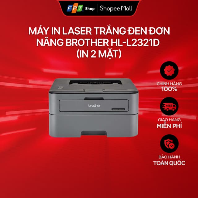 Máy in laser trắng đen đơn năng Brother HL-L2321D (in 2 mặt) - Ảnh 11