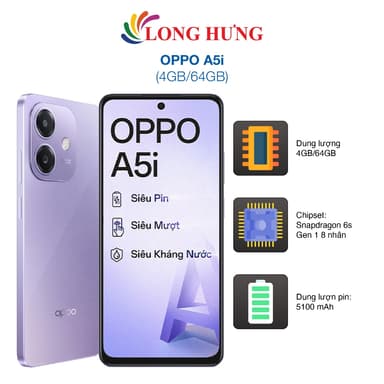 So sánh giá Điện thoại Oppo A5i (4GB/64GB) - Hàng chính hãng rẻ nhất?