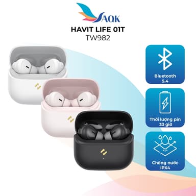 So sánh giá Tai nghe Bluetooth True Wireless Havit Life 01T TW982 - Hàng chính hãng rẻ nhất?