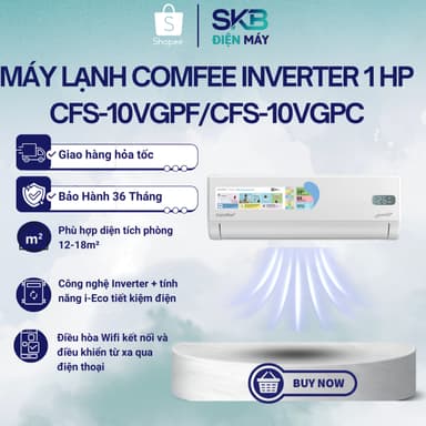 So sánh giá Máy lạnh Comfee Inverter 1 HP CFS-10VGPF/CFS-10VGPC - Bảo Hành 36 Tháng rẻ nhất?
