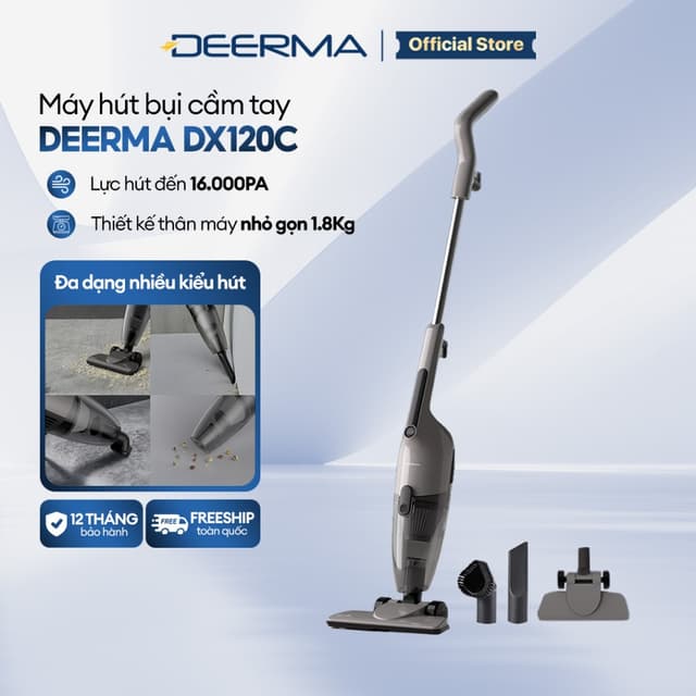 Máy hút bụi cầm tay Deerma DX120C đen lực hút 16000pa, công suất 600W phiên bản mới 2025 - Bảo hành 12 tháng - Ảnh 11
