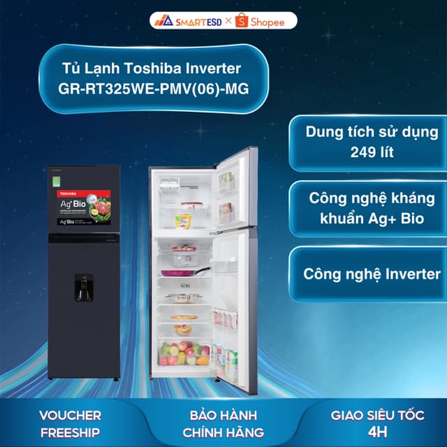 Tủ Lạnh Toshiba Inverter 249 lít GR-RT325WE-PMV(06)-MG - Bảo hành chính hãng 24 tháng - Ảnh 11