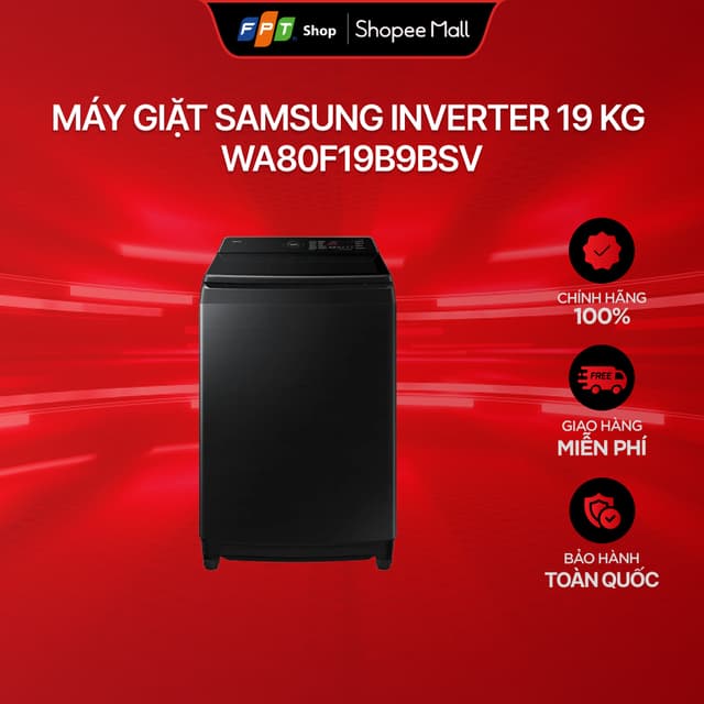 [Chỉ GH tận nơi] Máy giặt Samsung Inverter 19 kg WA80F19B9BSV - Ảnh 4