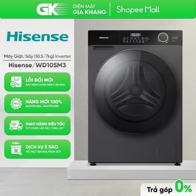 So sánh giá WD105M3 - Máy Giặt Sấy Hisense Inverter Giặt 10.5 Kg - Sấy 7 Kg [Toàn Quốc] rẻ nhất?
