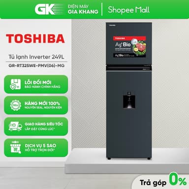 So sánh giá GR-RT325WE-PMV(06)-MG - Tủ Lạnh Toshiba Inverter 249 Lít [Toàn Quốc]{GIẢM 10%} rẻ nhất?