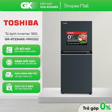So sánh giá GR-RT234WE-PMV(52) - Tủ Lạnh Toshiba Inverter 180 Lít GR-RT234WE-PMV(52) [Toàn Quốc]{GIẢM 10%} rẻ nhất?