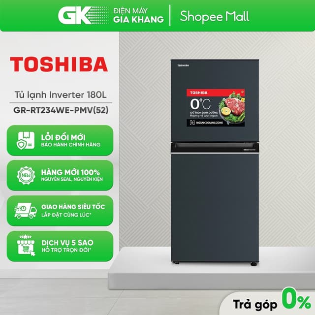 GR-RT234WE-PMV(52) - Tủ Lạnh Toshiba Inverter 180 Lít GR-RT234WE-PMV(52) [Toàn Quốc]{GIẢM 10%} - Ảnh 12