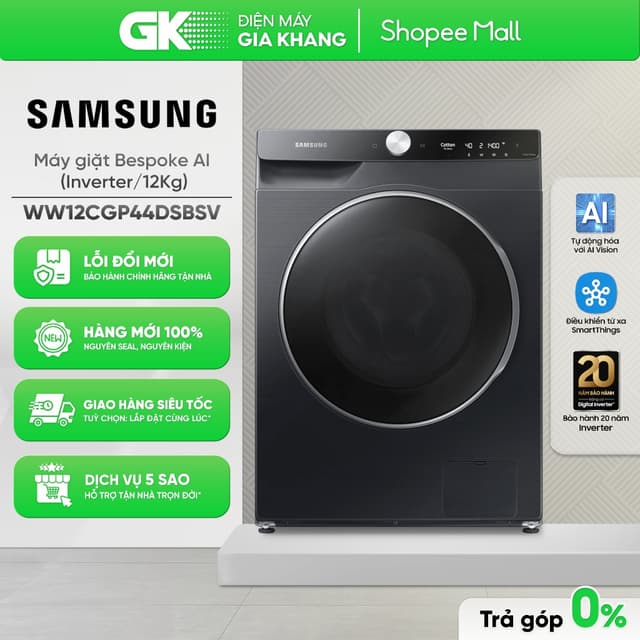 WW12CGP44DSBSV Máy Giặt Samsung AI EcoBubble Inverter 12 Kg [Freeship HCM] - Ảnh 10