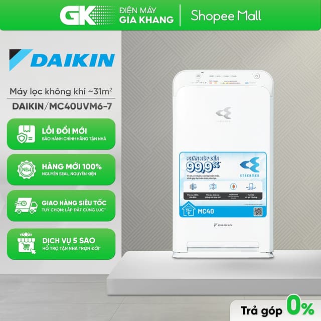 MC40UVM6-7 - Máy Lọc Không Khí DAIKIN MC40UVM6-7 (23W) - Phòng 18 - 31m² | Made in Malaysia [Toàn Quốc] - Ảnh 7