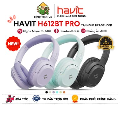 So sánh giá Tai Nghe Headphone Bluetooth HAVIT H612BT Pro, Âm Thanh Stereo, Chống Ồn ANC -30dB, Nghe Đến 50H  - Chính Hãng BH 12T rẻ nhất?