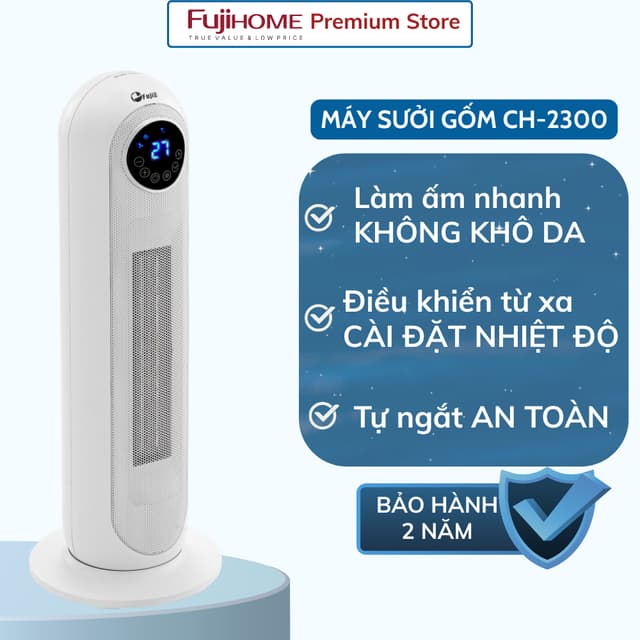 Quạt sưởi gốm Ceramic FujiE CH-2300 Máy sưởi ấm để sàn 20m2 - Bảo hành 24 tháng - Ảnh 11